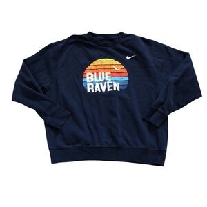 Nike Womens Sweatshirt Sz XL Blue Raven Comfy Athleisure Loungewear Cozy